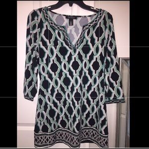 White House Black Market patterned tunic size S